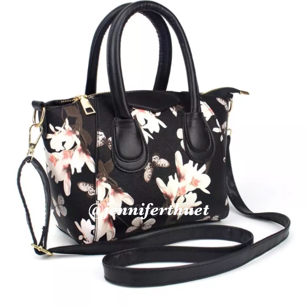 Black floral purse sm crossbody/satchel